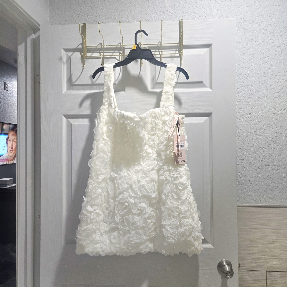 Oh Polly Ivory Textured Mini Dress - Picture 2 of 9